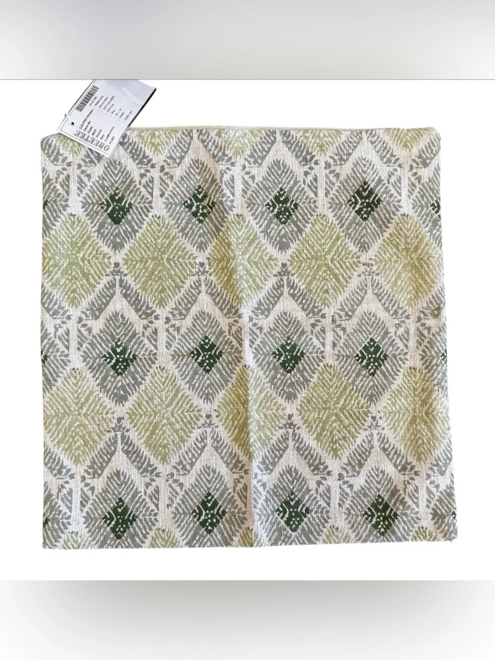 NWT Pottery Barn READ 18x18 linen pillow cover Boho Ikat Geometric unique